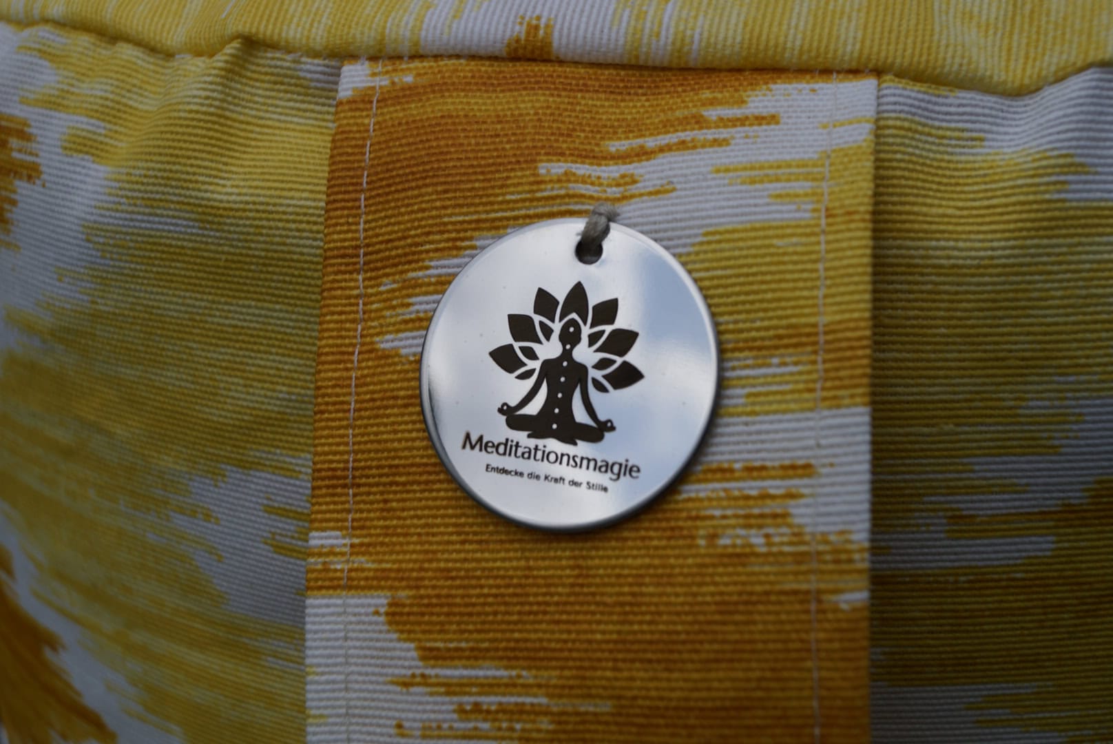 Meditationssitzkissen Ikat-Print Muster/Solarplexus Chakra GELB Oeko-Tex 100 – Bild 2