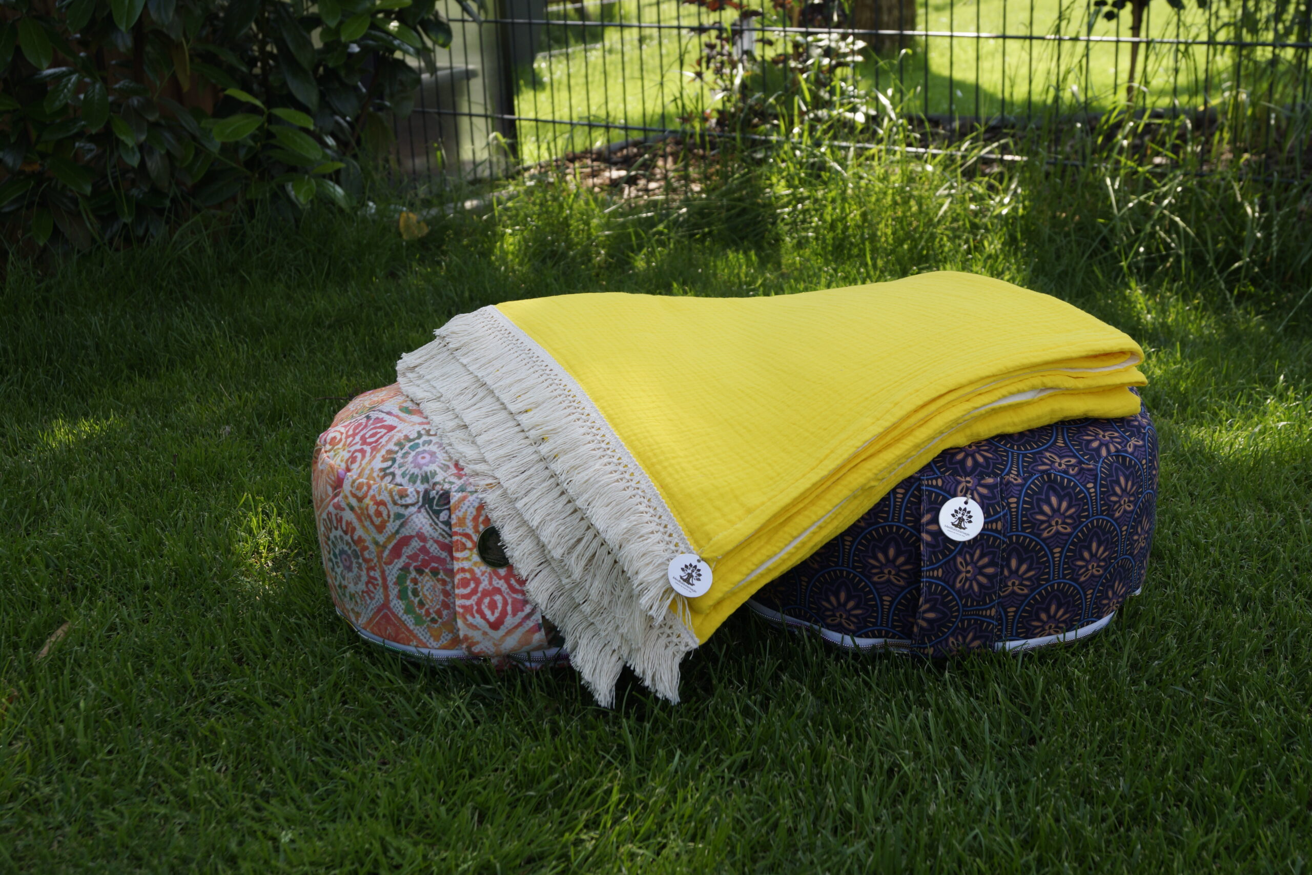 Meditationsdecke Solarplexus Chakra SONNENGELB - BIO Baumwolle, Oeko-Tex 100 – Bild 3
