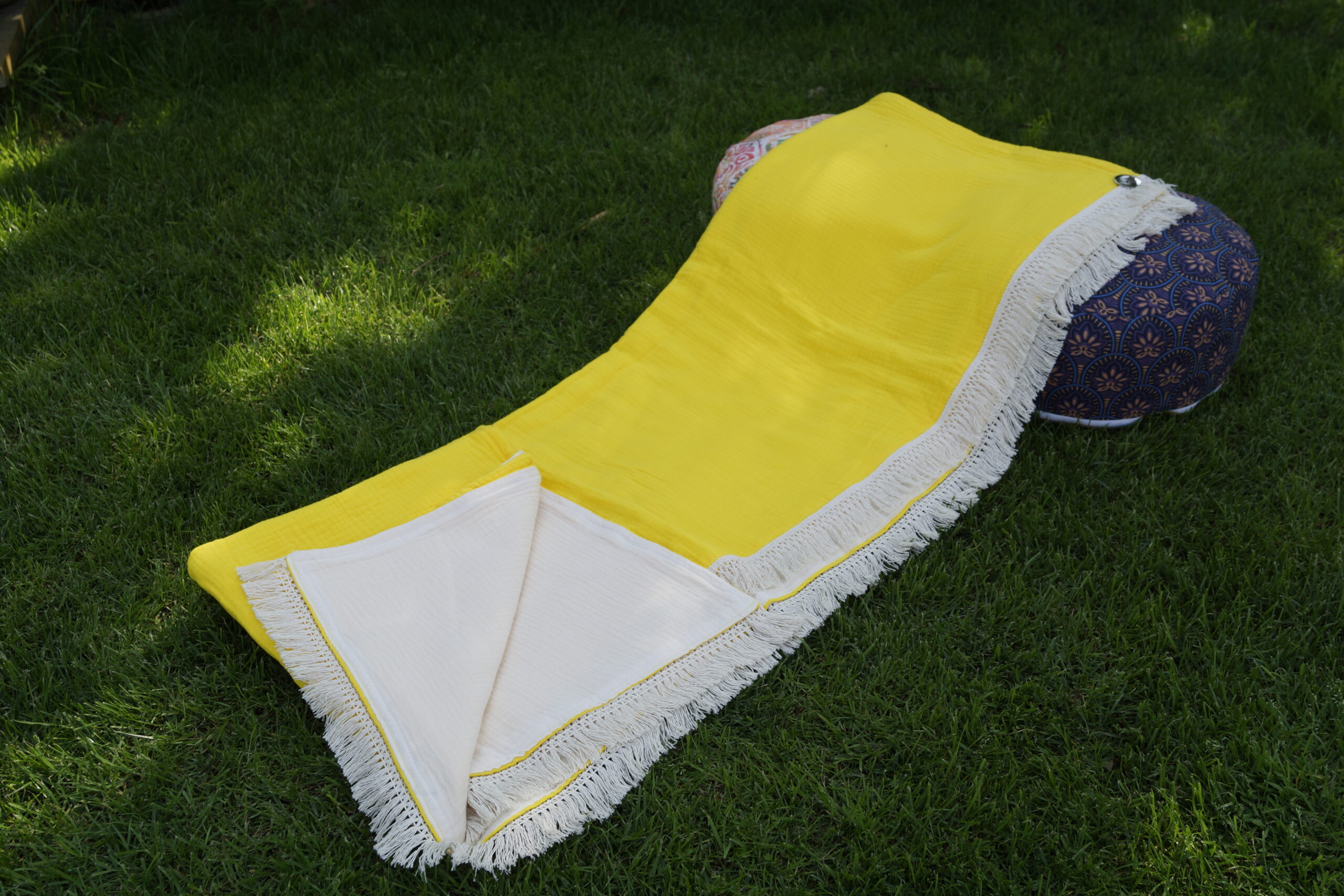 Meditationsdecke Solarplexus Chakra SONNENGELB - BIO Baumwolle, Oeko-Tex 100 – Bild 4