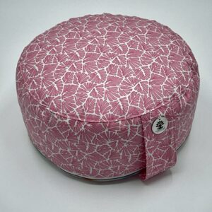 Meditationssitzkissen abstrakte Mini-Blätter/Kronenchakra ROSA Oeko-Tex 100