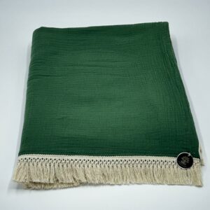 Meditationsdecke Kehlchakra DUNKELGRÜN   - BIO Baumwolle, Oeko-Tex 100