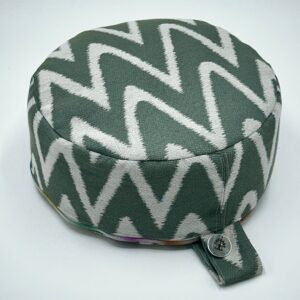 Meditationssitzkissen Ikat-Muster/Herzchakra GRÜN Oeko-Tex 100