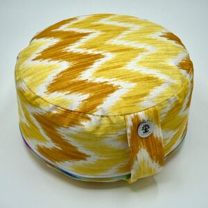 Meditationssitzkissen Ikat-Print Muster/Solarplexus Chakra GELB Oeko-Tex 100