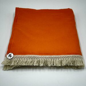 Meditationsdecke Sacralchakra NEON-ORANGE - BIO Baumwolle, Oeko-Tex 100