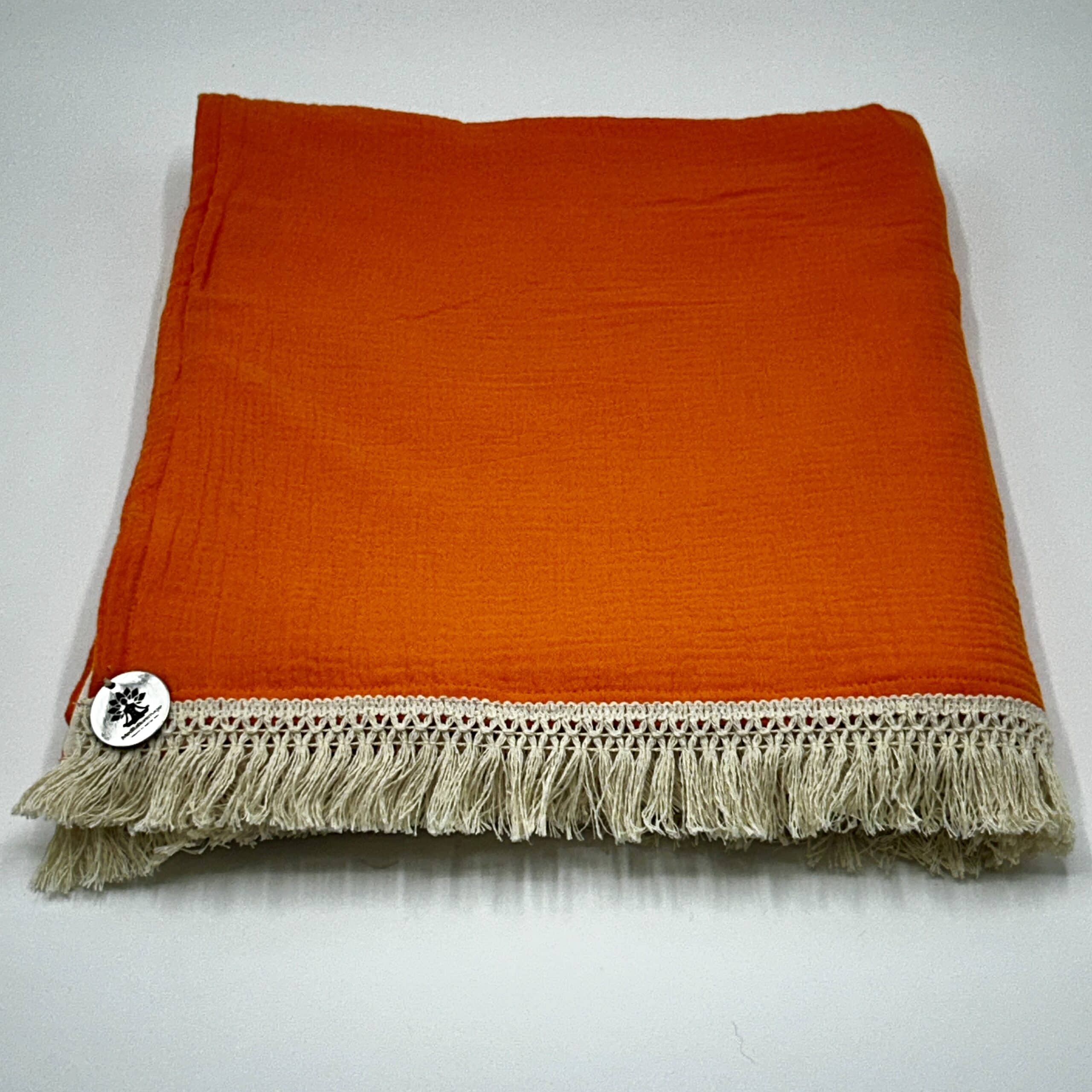Meditationsdecke Sacralchakra NEON-ORANGE - BIO Baumwolle, Oeko-Tex 100